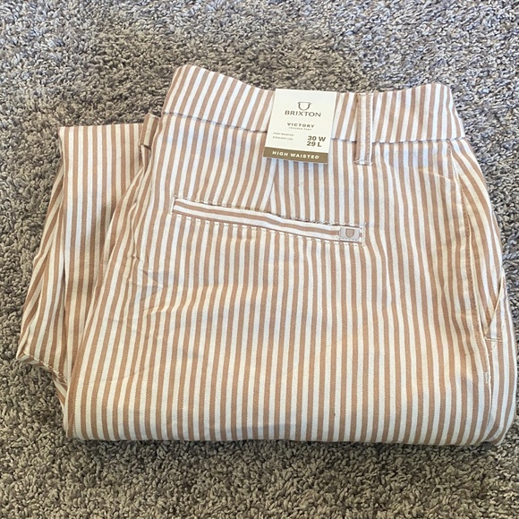 Brixton Other - Brixton Vertical Striped Tan Chinos
